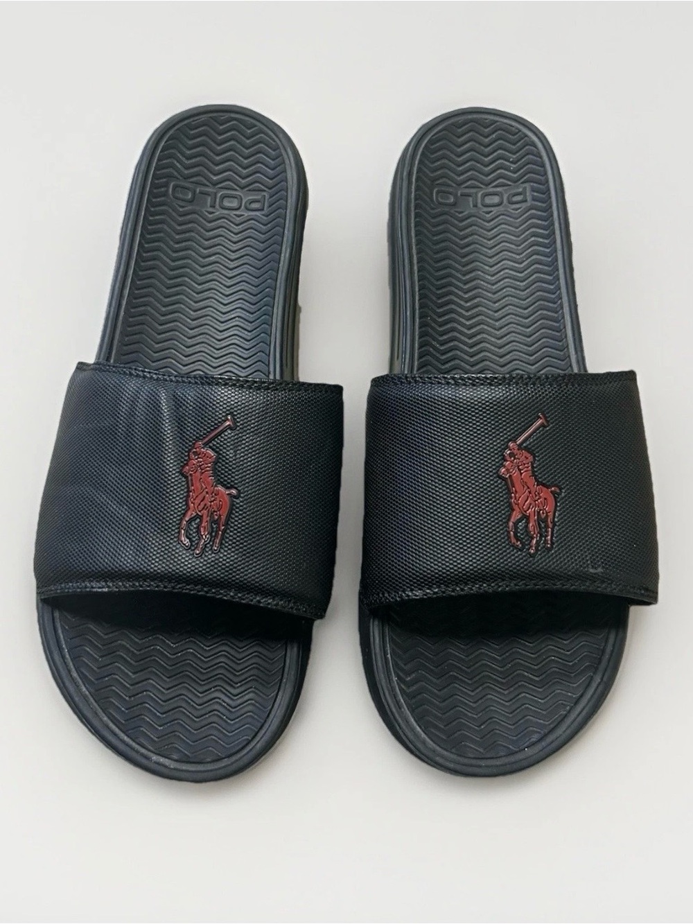 Polo Ralph Lauren Slides Men 13 D Rodwell Sandals Signature Pony Classic Slip On - Picture 1 of 11